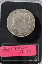 1891 CARSON CITY SILVER DOLLAR Used Dollars U.S. Coins Coins / Currency upcoming auctions