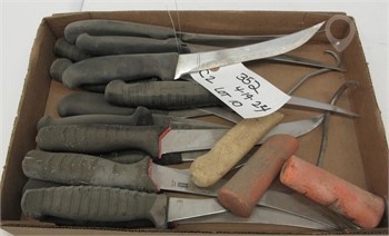 ASSORTMENT OF KNIVES AND MEAT HOOKS Used Food & Beverage Personal Property / Household items upcoming auctions