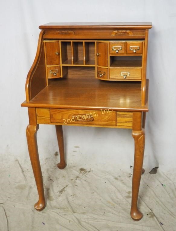 Small Roll Top Secretary Desk 2nd Cents Inc