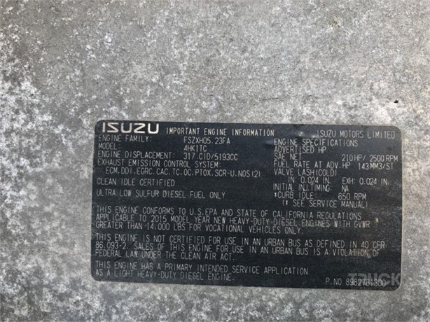 2016 ISUZU 4HK1TC Used Motor zum verkauf