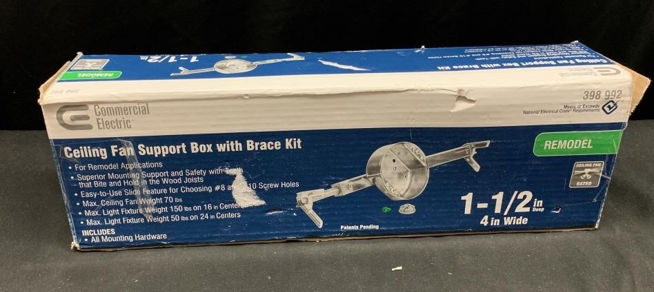 Ceiling Fan Support Box With Brace Kit Big Daddy Auctions Sales