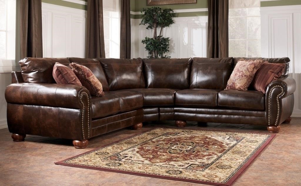 Ashley 213 Antique Durablend Sectional w Nailhead | Live and Online ...