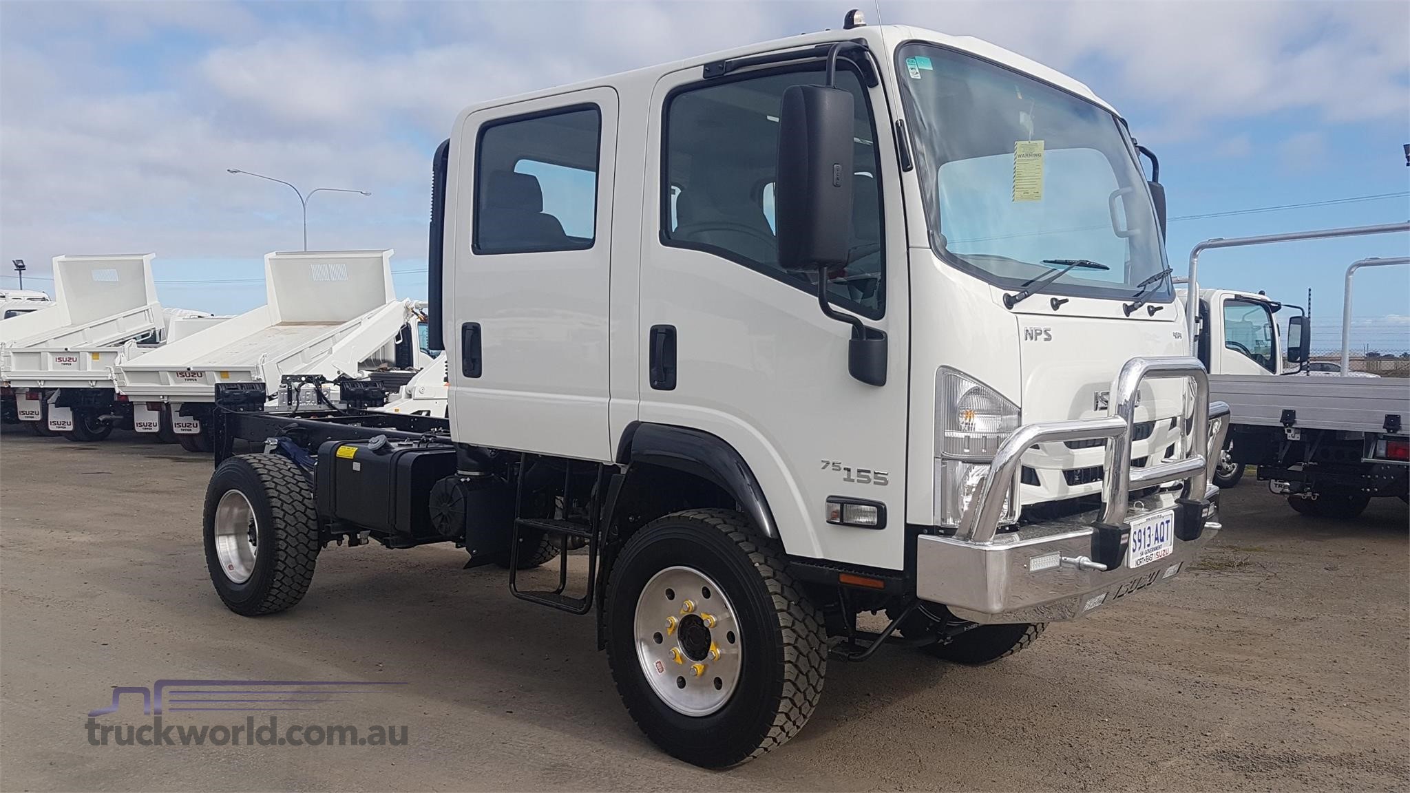 2017 Isuzu NPS 75/45 155 Crew 4x4 Cab Chassis truck for sale North East