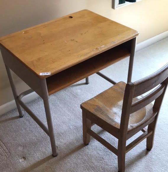 Antique Child Elementary School Desk With Chair Generations Real