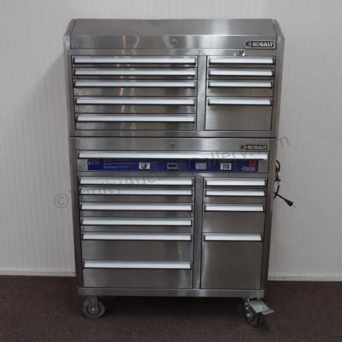 Kobalt Stainless 20 Drawer Tool Chest Box Combo Live And