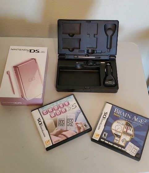 Pink Nintendo Ds Lite With Carrying Case 2 Games Whitaker Marketing Group