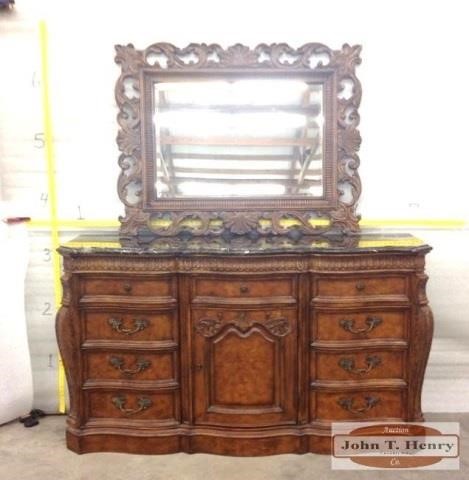 Drexel Heritage Marble Top Dresser Ornately John T Henry Auction Co