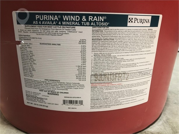 PURINA W & R AVAILA 4 W/ FLY CONTROL 225# New Other for sale