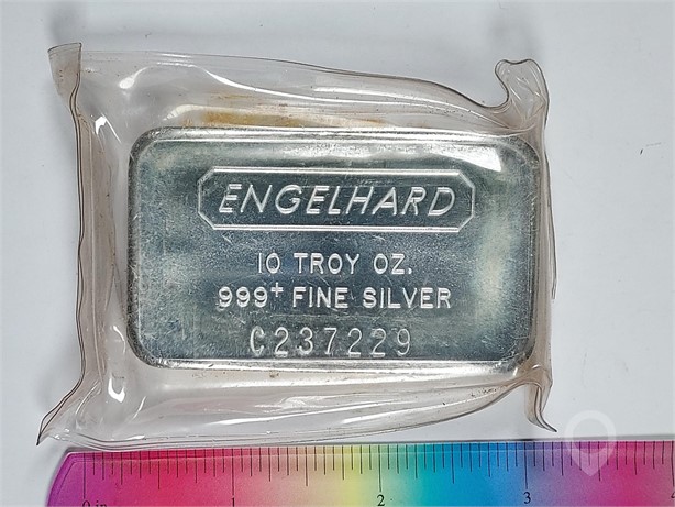 "PREMIUM"  ENGELHARD 10 TROY OZ .999 SILVER BAR Used Silver Bullion Coins / Currency auction results