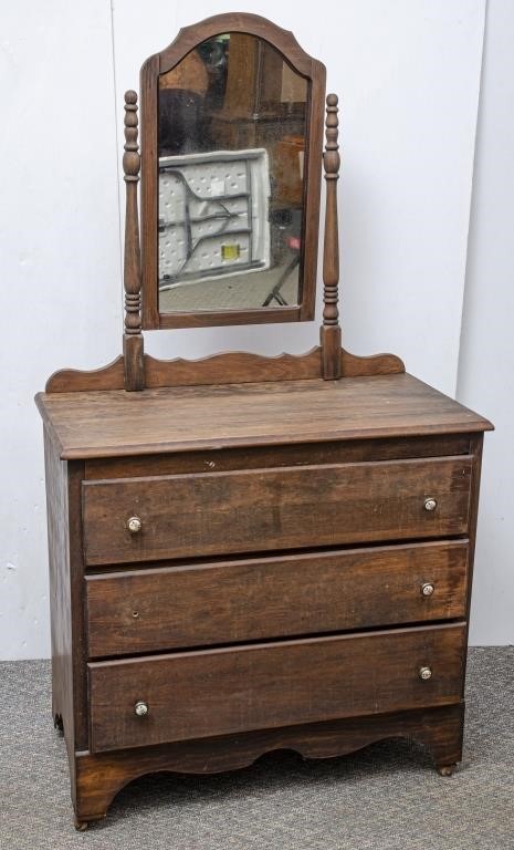 3 Drawer Dresser With Tilt Mirror The K And B Auction Company