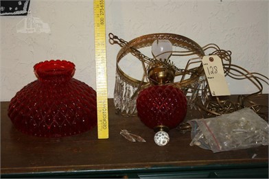 Antique Red Glass Chandelier Hujrricane Lamp Other Items For