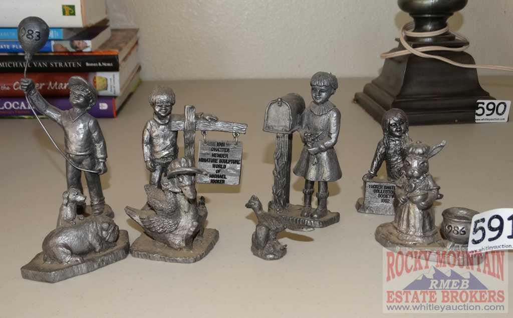 8 Michael Ricker Pewter Figurines. | Auctioneers Who Know Auctions
