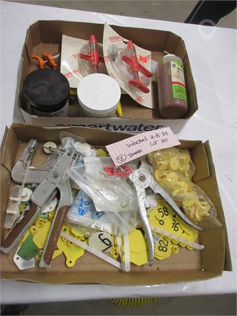 2 BOXES EAR TAGS AND TOOLS, ETC. Used Livestock auction results