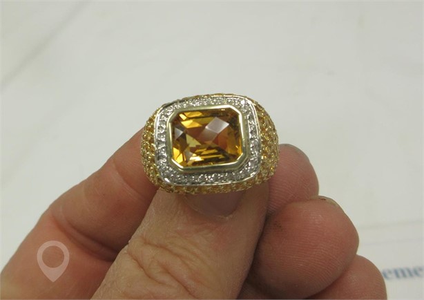 DIAMOND RING 14K YELLOW GOLD CITRINE/YELLOW SAPPHIRE/DIAMOND RI Used Rings Fine Jewellery auction results