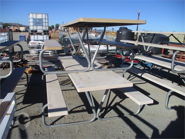 (2) OUTDOOR PICNIC TABLES W/BENCHES Used Deck / Patio Furniture auction results