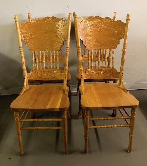 Pressed Back Oak Dining Chairs Gallery One Auctions