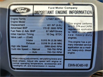1990 FORD 6.6LT Used Engine Truck / Trailer Components for sale