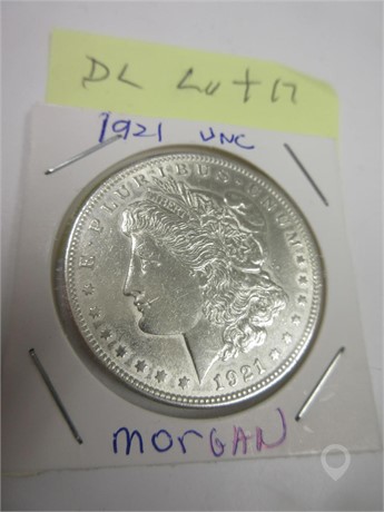 1921  SILVER DOLLAR UNC MORGAN Used U.S. Currency Coins / Currency auction results