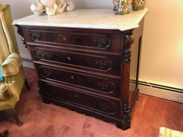 Victorian Marble Top Dresser Tom Hall Auctions Inc