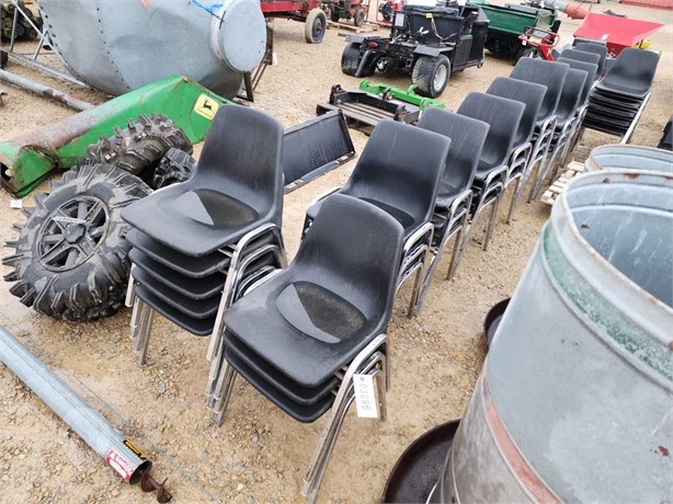 45 - BLACK PLASTIC CHAIRS Used Chairs / Stools Furniture auction results