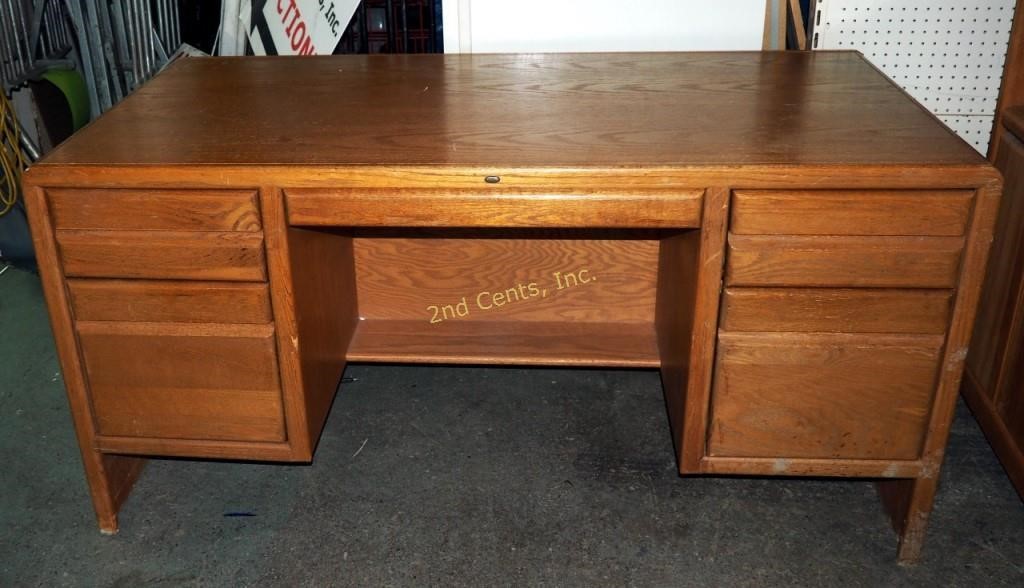 Encore Oak Wood Executive Office Desk 5 Foot 2nd Cents Inc