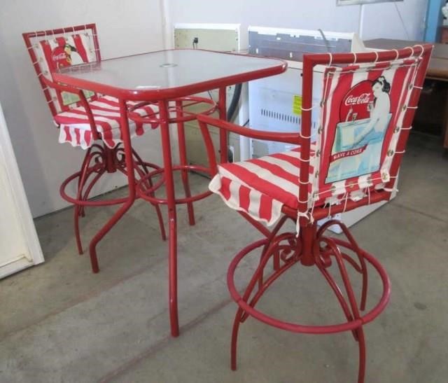 Coca Cola Patio Set - Glass Top Table W/ 2 Chairs | United ...