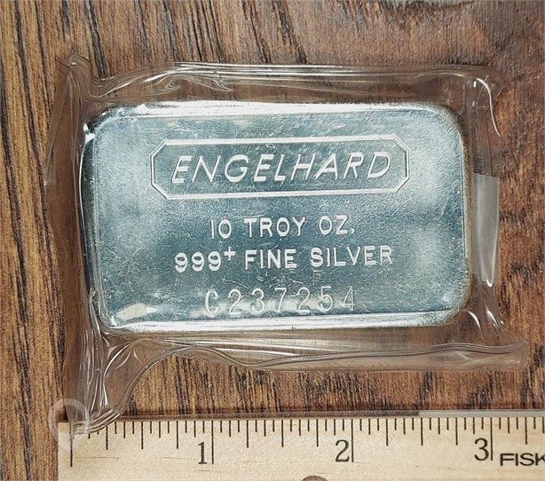 "PREMUIM"  ENGELHARD  10 TROY OZ .999 SILVER BAR Used Silver Bullion Coins / Currency auction results