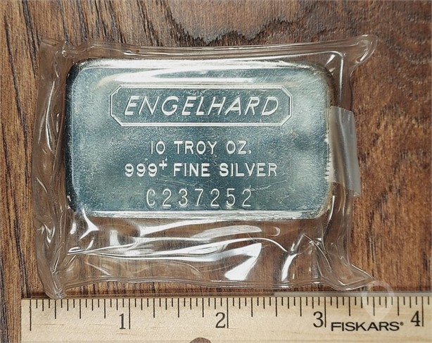 "PREMUIM"  ENGELHARD  10 TROY OZ .999 SILVER BAR Used Silver Bullion Coins / Currency auction results