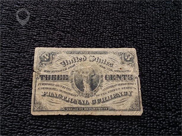 1863 3 C 3RD ISSUE FRAC CURRENCY - LOWEST VALUE NOTE EVER PRINTED BY Used U.S. Currency Coins / Currency auction results