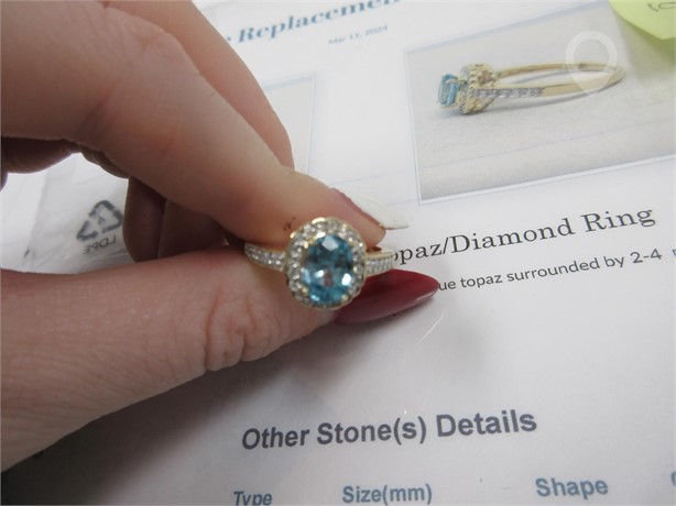 14K YELLOW GOLD BLUE TOPAZ RING Used Rings Fine Jewellery auction results