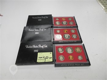 1980, 1981, 1982 PROOF SETS UNCIRCULATED SETS New U.S. Currency Coins / Currency upcoming auctions