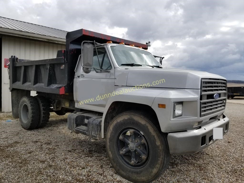 1987 Ford F600 Dump Truck Live And Online Auctions On Hibid Com