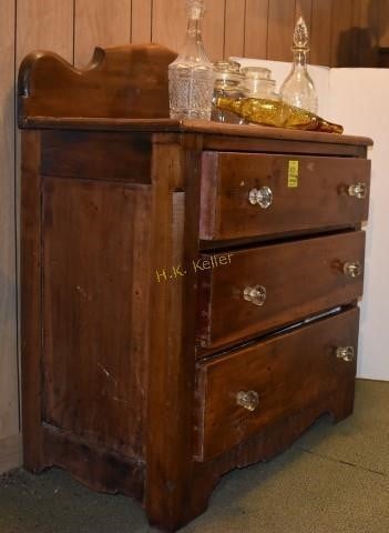 Antique Small Wooden Buffet With Glass Knobs H K Keller