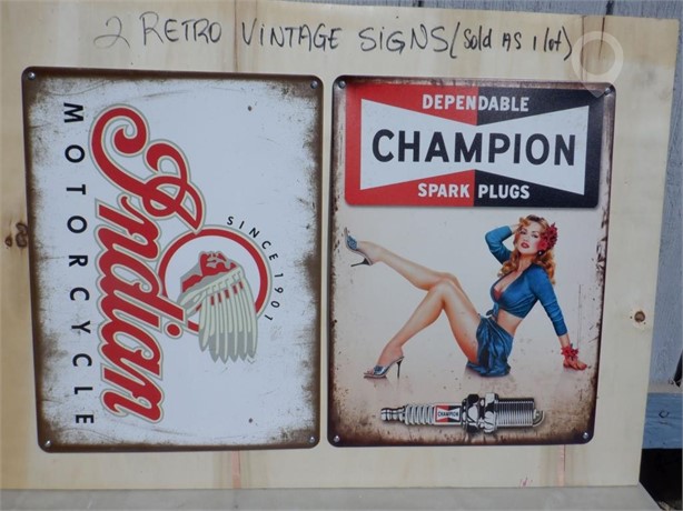 (2) UNUSED VINTAGE RETRO SIGNS. Used Other auction results