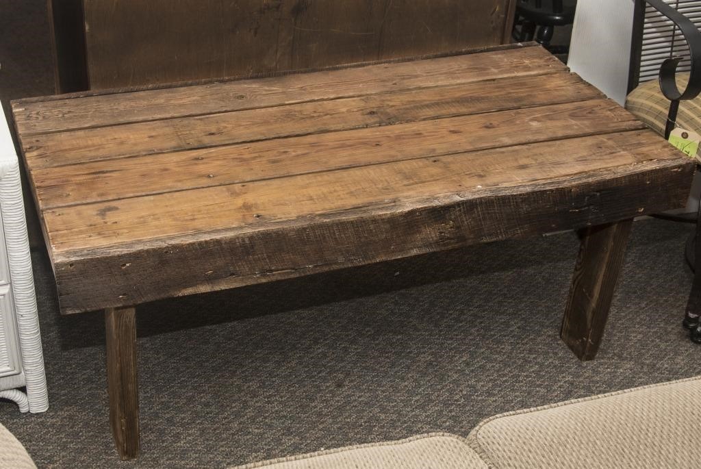 Primitive Wood Bench Coffee Table The K And B Auction Company