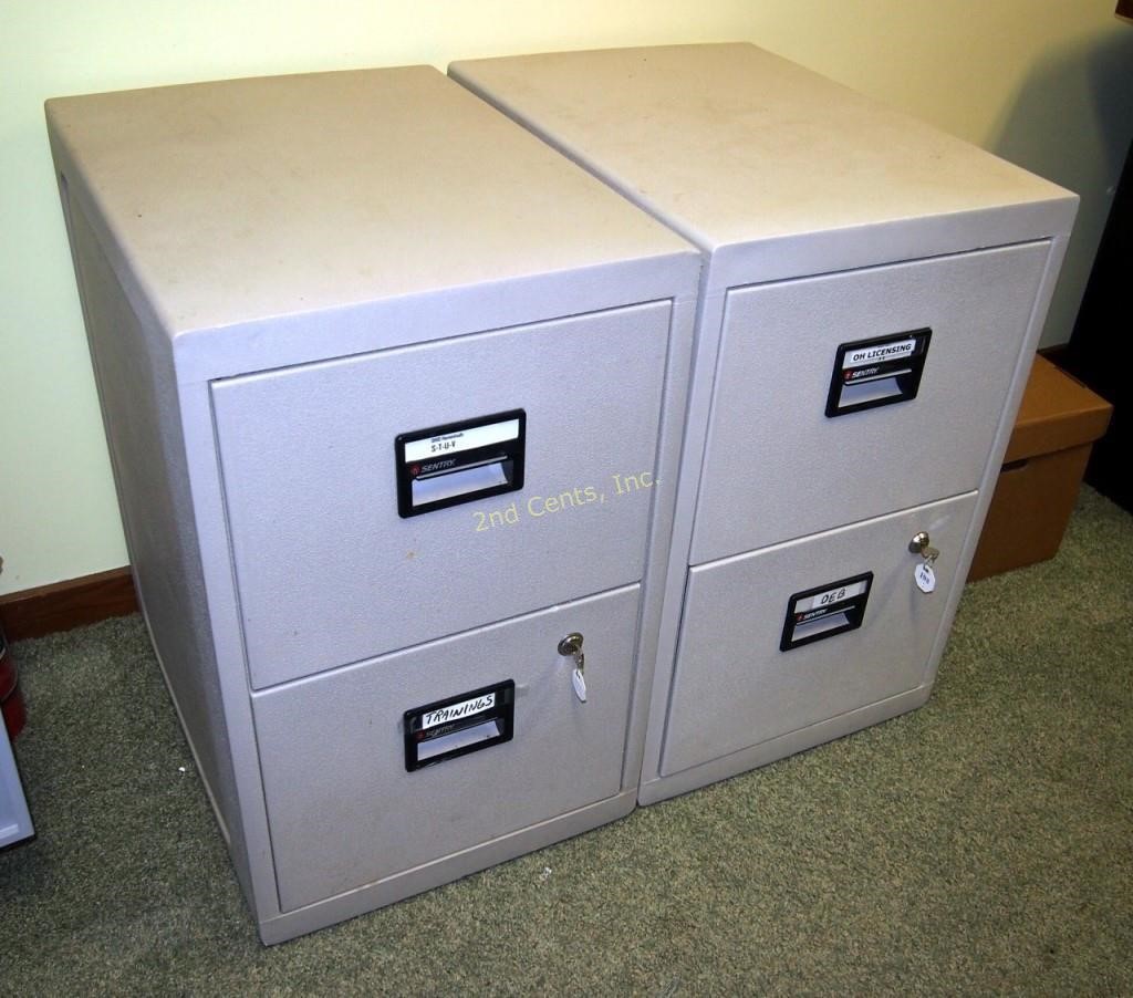 Pair Of Sentry 2 Drawer Fire Safe File Cabinets | 2nd ...