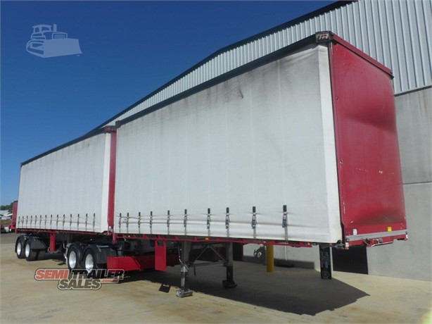 2001 BARKER BARKER 24 PALLET CURTAINSIDER B DOUBLE SET WITH PO Used Curtain Side / Roll Tarp Trailers for sale