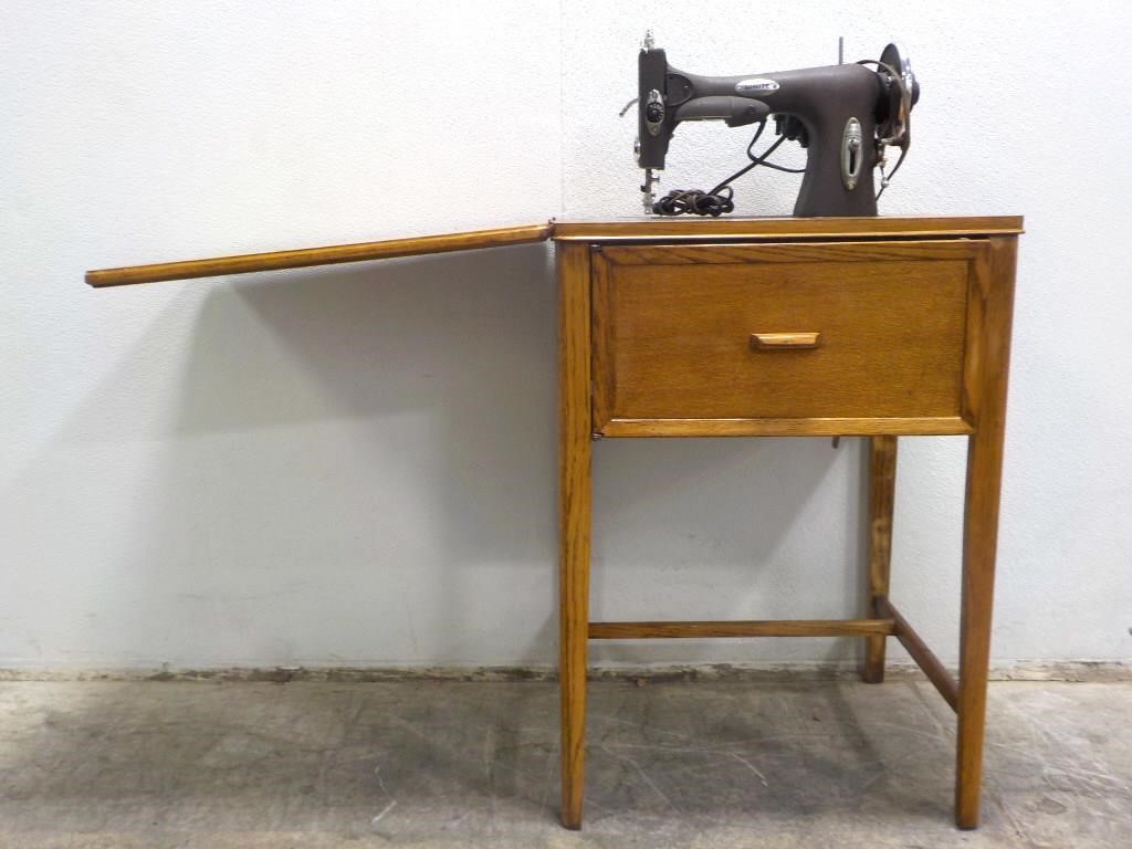 1 Old Antique Sewing Desk With Sewing Machine Meridian Public