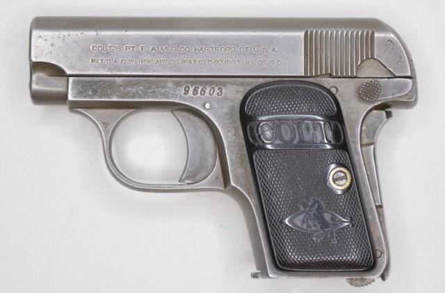 Colt M1908 25 Caliber Pocket Hammerless Pistol Kraft Auction Service