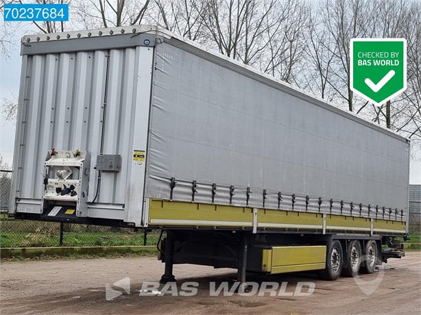 2018 KRONE SD 3 AXLES TAILGATE SIDEBOARDS LIFTACHSE PALETTENK Used Curtain Side Trailers for sale