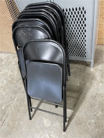 (7) FOLDING CHAIRS, BLACK Used Chairs / Stools Furniture auction results