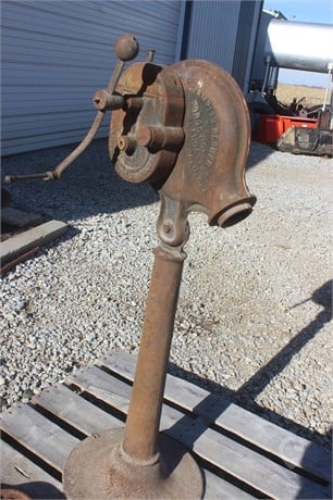 CHAMPION BLOWER & FORGE CO. BLOWER ON STAND Used Farms Antiques auction results