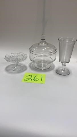 lot of 3 pcs glassware earl s auction company hibid com