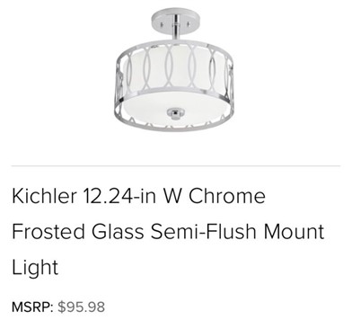 Kohler Semi Flushmount Ceiling Fixture Other Items For Sale 1