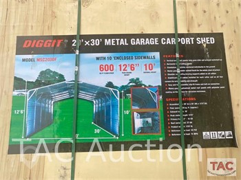20FT×30FT ALL-STEEL CARPORT W/ENCLOSED SIDEWALLS Used Buildings upcoming auctions