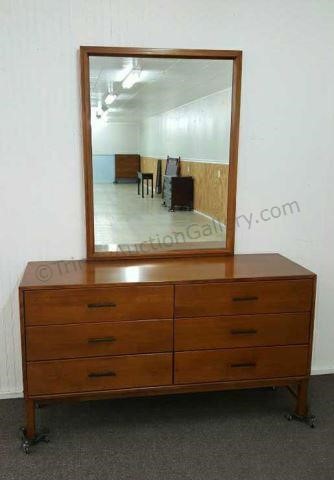 Mid Century Modern Conant Ball Dresser And Mirror Asset