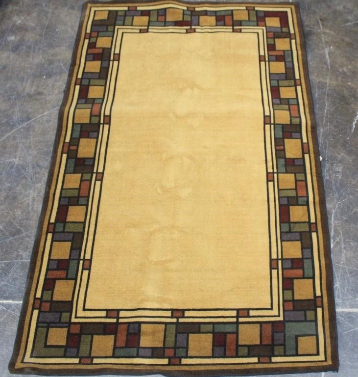 Modern Arts Crafts Style Low Pile Area Rug Idaho Auction