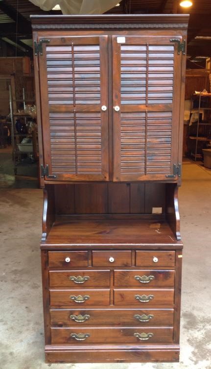 Vintage Ethan Allen Pine Hutch Cabinet Desk Chesapeake Marketplace