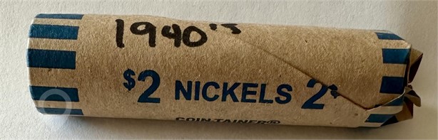 $2 ROLL OF NICKELS; 1940'S Used Nickels U.S. Coins Coins / Currency auction results