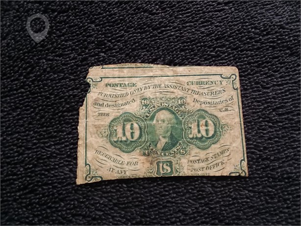 1862 1ST ISSUE POSTAGE CURRENCY W/MONOGRAM 10 C Used U.S. Currency Coins / Currency auction results